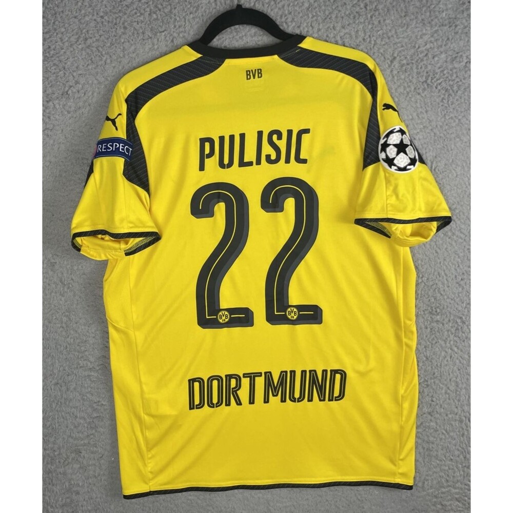 Puma Soccer Jersey Christian Pulisic #22 Dortmund 2016-17 Mens Large Yellow CL